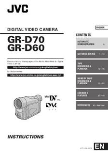 JVC GR D 60 manual. Camera Instructions.